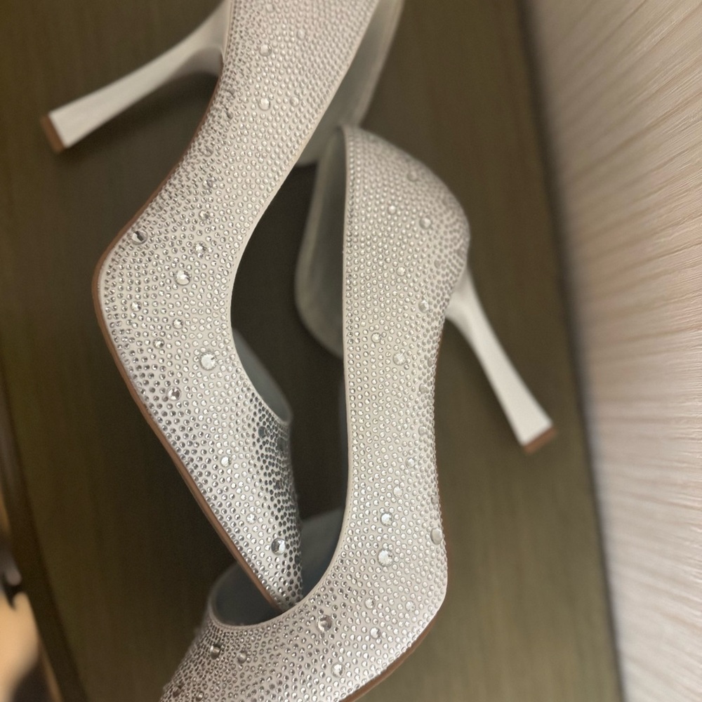 Elegant White Studded Heels
